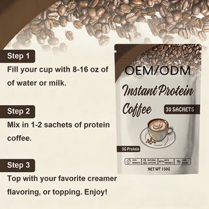Café de Proteína Instantáneo OEM en Polvo 150g Sabor Arábica para <span class=keywords><strong>Keto</strong></span>, Apoyo Metabólico Diario, Suplemento al por Mayor - Product Image 2