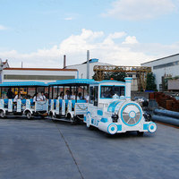 Train de parc d'attractions extérieur de haute qualité, train sans rails attrayant pour passagers, train touristique électrique diesel en vente