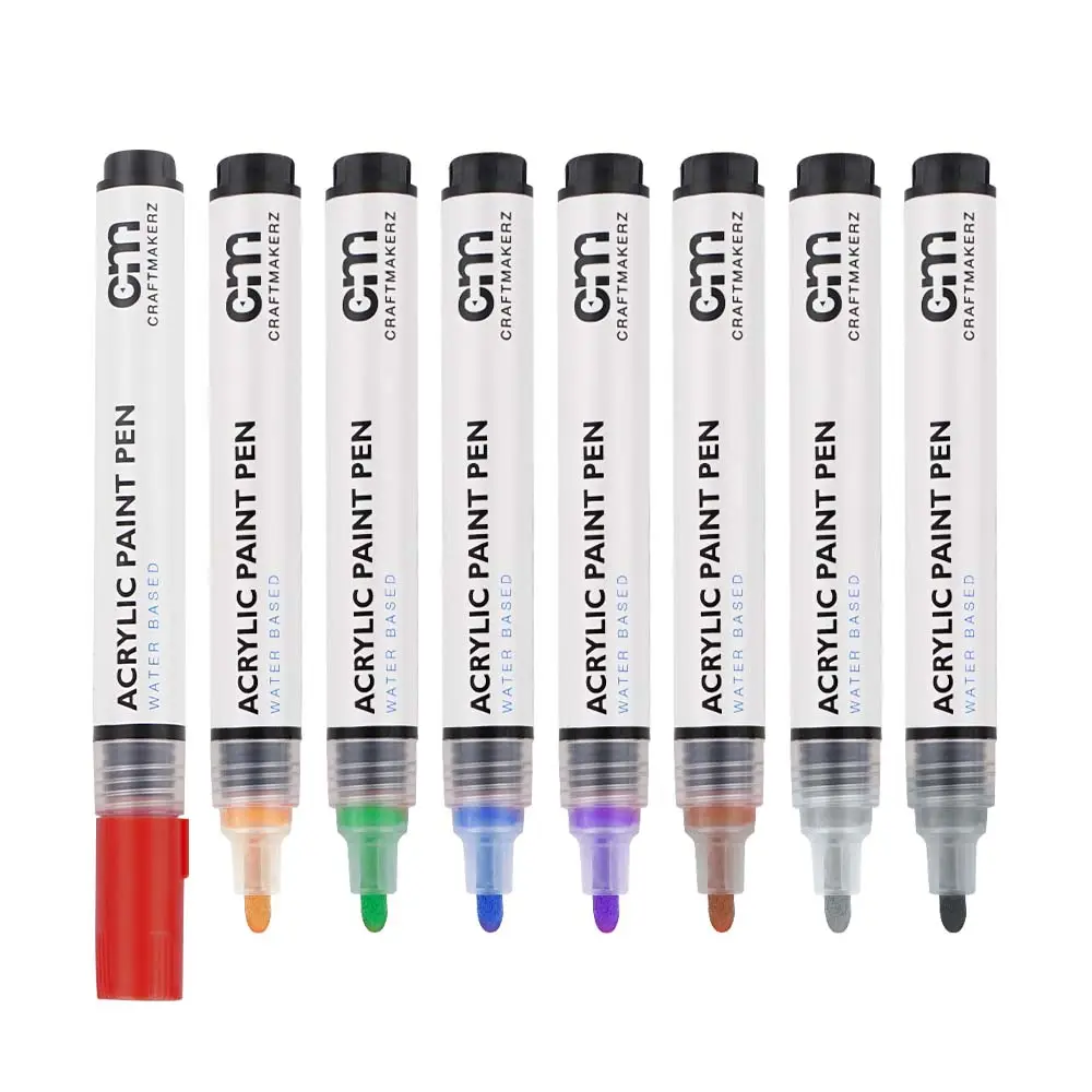 2023 OEM ODM Logo personnalisé plume couleur stylos de peinture acrylique multicolore ensemble de marqueurs de peinture acrylique permanents