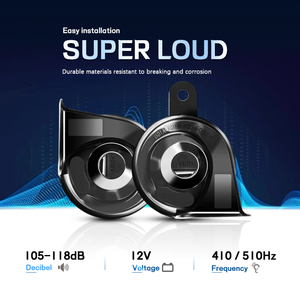 Klaxon automobile universel Wenle Loud Premium ABS en fer noir 80mm 12V 105-118dB, son haut/bas, remplacement, 100% testé - Product Image 2