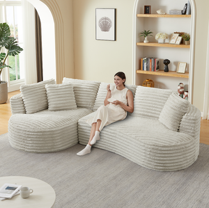 Canapé d'angle moderne en L, grand format, de luxe, convertible, design minimaliste, confortable, pour salon - Product Image 3