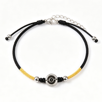 Parures de bijoux intelligentes pour couple, bracelets de projection, cadeau de Saint-Valentin, bracelet en verre rond pour couples, vente en gros