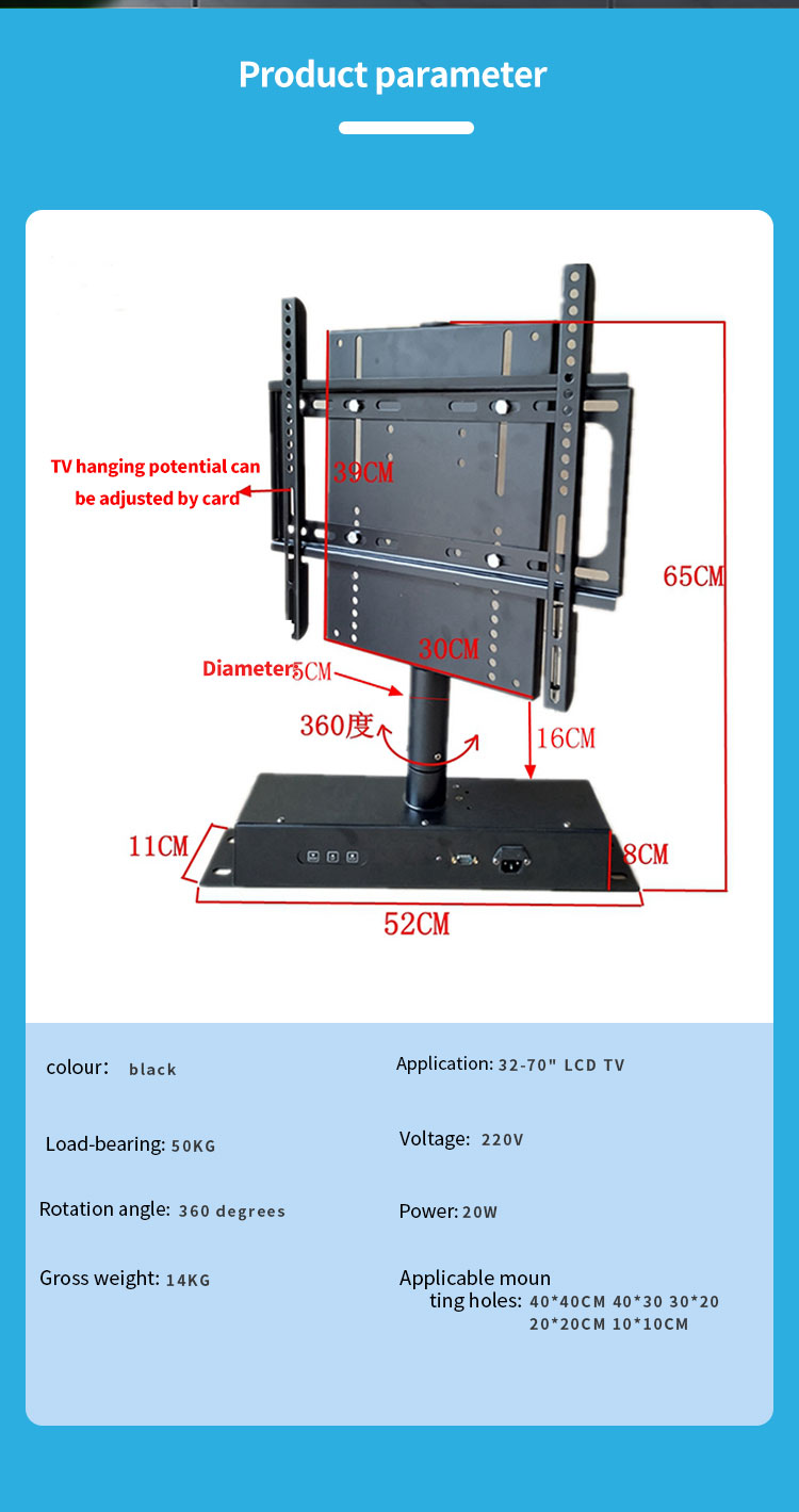 Manual 360 degree rotation modern design living room furniture led tv stands bracket wall tv mounts tabletop TV bracket lift