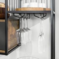 Offre Spéciale Meilleure Vente Déstockage Étagère de Cuisine Moderne en Bois avec Panneaux Porte-Bouteilles et Table Console