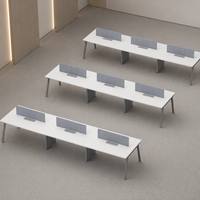 Bureau de travail moderne pour 6 personnes, mobilier de bureau commercial, table d'ordinateur de bureau, utilisation polyvalente pour atelier