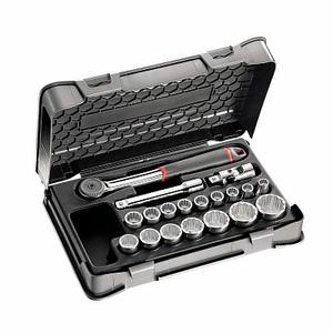 <b>Socket</b> Set 1/2 Inch Drive 13 Piece Metric With Ratchet And <b>Extension</b> Bar For Automotive Repair - Product Image 1