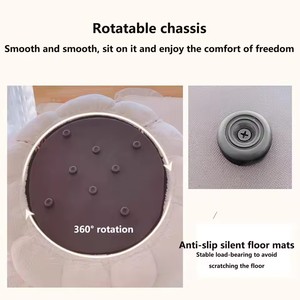 Modern 360 Swivel Extra Large Round <b>Bean</b> <b>Bag</b> Chair with Footrest, High Pressure Foam Lazy <b>Sofa</b> - Product Image 4