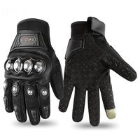 Gants de moto tout-terrain, de course sur route et de motocross, avec protection rigide des phalanges, en microfibre résistante aux chocs, antidérapants, à doigts entiers
