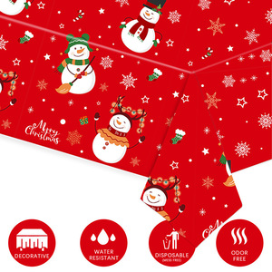 Nappe de table jetable Yunik pour fête de Noël, en PE, 137xrsdj003, décoration de fête pour l'aménagement des lieux - Product Image 5
