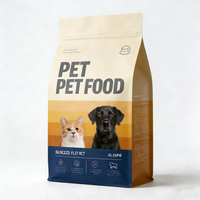 Sacs personnalisés en aluminium durable pour aliments pour chiens, refermables avec fermeture éclair et valve, pour chats et chiens, résistants à l'humidité, couleur personnalisée