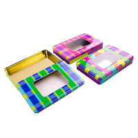 Boîte en fer blanc rectangulaire personnalisée avec fenêtre pour chocolats, emballage alimentaire en fer blanc de qualité alimentaire pour bonbons, conteneur cadeau, vente en gros, usine OEM