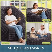 Fauteuil pouf géant luxueux et moelleux de 5 pieds pour adulte