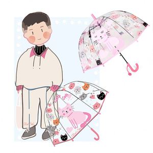 Custom Design Dinosaur Clear Children Easy Grip Curved Handle <b>Kids</b> Safety Transparent Dome <b>Bubble</b> Umbrella - Product Image 5