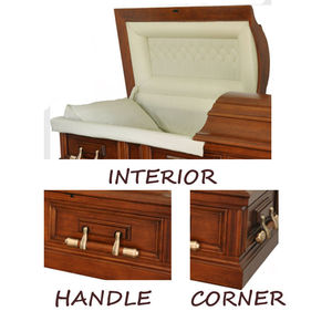 TD--A49 Factory Price Wooden Coffin with Interior Hot Sale <strong>Half</strong> Cover Coffin - Product Image 3