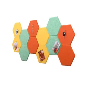 Hexagon Felt Pin Board Self Adhesive Bulletin Memo Photo Cork Boards Colorful Foam Wall Decorative