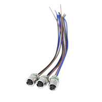 Conector Circular M8, 3 pines, soldadura codificada, conector hembra de montaje en Panel, conector de Cable impermeable con fijación trasera Industrial