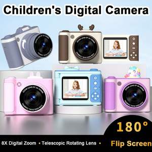 Appareil photo numérique pour enfants avec capteur CMOS 1080P 48MP, écran de 2,4 pouces, zoom 8X, caméra grand angle 180°, cadeaux de Noël et d'anniversaire - Product Image 2