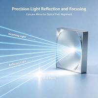 Réflecteur sphérique plano-concave BK7 K9 50*50mm, miroir optique concave carré en aluminium pour équipement laser