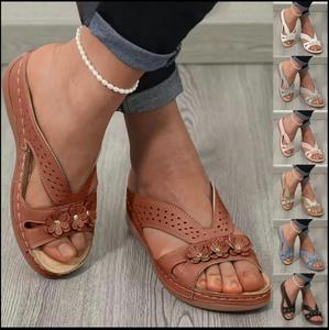 Nouvelles pantoufles pour femmes décontracté fleur creux Wedge chaussures de plage en plein air mode plate-forme confortable sandales antidérapantes grande taille 43 - Product Image 5