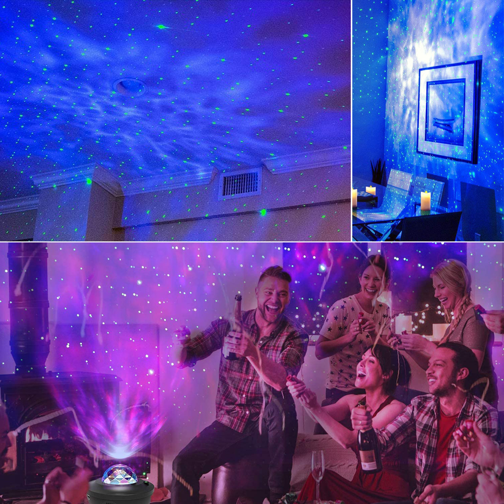 LEDEAST Star Projector Night Light - RGB Music Sync Lamp