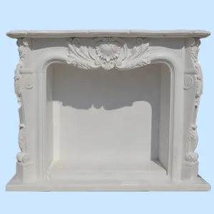 European style living room villa marble carving Mantelpiece fireplace frame