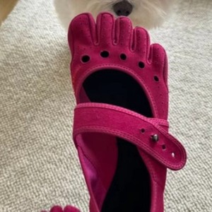 Chaussures Mary Jane à cinq doigts, pour sports intérieurs/extérieurs, antidérapantes, tige en tissu extensible, semelle extérieure en daim et cuir <span class=keywords><strong>de</strong></span> vache, yoga, pilates, danse - Product Image 4