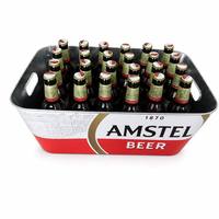 Grand seau à glace en métal galvanisé de 20 L avec poignée, résistant à la rouille, pour bière, vin, fête, bar, vente en gros, logo personnalisé, seau en étain