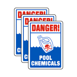 Panneau <span class=keywords><strong>de</strong></span> danger bleu, produits chimiques <span class=keywords><strong>de</strong></span> piscine, matériau en métal aluminium <span class=keywords><strong>de</strong></span> 12 "x 18", couleur accrocheuse, étanche et antirouille, installation facile - Product Image 2