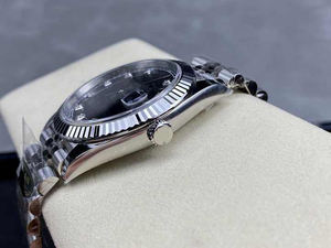 Wholesale 20mm Diamond Inlay Men's Fashionable Mechanical Watch Stainless Steel Roman <strong>Scale</strong> Dual Calendar Night <strong>Light</strong> Business - Product Image 2