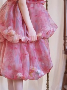 Abiti Estivi per Ragazze 2026 Nuovi in Fibra di Poliestere, Vestito Floreale a Mezza Lunghezza Stile Principessa con Schiena Scoperta, Abito da Compleanno - Product Image 6