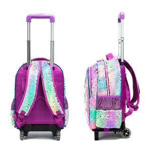 Paillettes 2-6 grade de l'école primaire girls16-inch amovible chariot <span class=keywords><strong>cartable</strong></span> réduire fardeau 3 pièce sac <span class=keywords><strong>à</strong></span> dos ensemble - Product Image 5