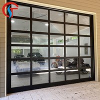 Porte de garage commerciale en verre trempé avec cadre en aluminium à vue complète pour les commerces de détail et les ateliers automobiles