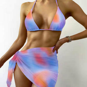 PASUXI <span class=keywords><strong>Bikini</strong></span> Unicolor Con Realce Para Mujer, Traje De 3 Piezas Con <span class=keywords><strong>Tanga</strong></span>, Ropa De Playa Con , 2022 - Product Image 3