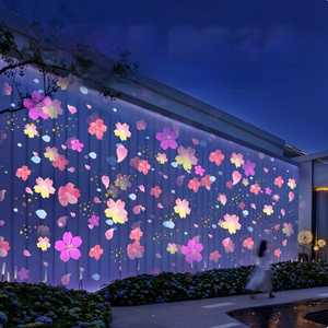 โปรเจคเตอร์ LED ลายแบบกำหนดเอง ไฟภายนอก สร้างสรรค์ภาพเคลื่อนไหว ดอกไม้ คลาวด์ ผีเสื้อ สำหรับตกแต่ง - Product Image 1