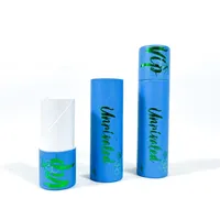 Emballage de tube cosmétique en papier kraft écologique imprimé sur mesure, impression quadricolore, estampage à chaud pour baume à lèvres, déodorant solide