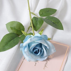 Hesper Wholesale Cheap Simulated Fabric Plastic Rose Flowers Wedding Party Decorative Artificial Silk White Red Roses - Product Image 5