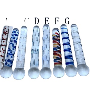 Kleurrijke glazen <span class=keywords><strong>dildo</strong></span>, grote dubbelzijdige kristallen <span class=keywords><strong>dildo</strong></span> met blauwe spiraalvormige textuur voor vrouwen, mannen, koppels, seksspeeltje voor volwassenen - Product Image 1