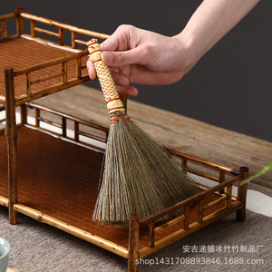 Handmade Bamboo Tea <b>Brush</b> Brown Bristle Purple Handle Tea Set Accessory Cleaning <b>Brush</b> Handheld Huzhou Craft - Product Image 4