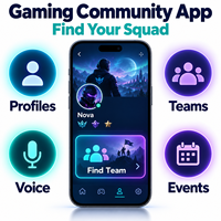 Pengembangan Aplikasi Sosial Komunitas Game Kustom untuk IOS Android Dengan Profil Pemain, Pencocokan Tim, Obrolan Suara LionCreate