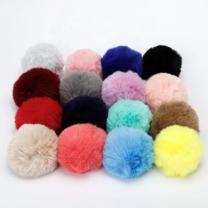 8cm Fausse Fourrure Sac Porte-clés Pom pom Voiture Porte-clés Argent Couleur Chaînes Pompons Faux Renard Lapin Fourrure Charmes Chaîne - Product Image 5