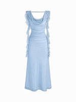 Nouvelle Robe Moulante Sexy pour Femme, Col Rabattu, en Maille avec Ruban, Dos Nu, Coupe Slim, Midi, Respirante, Élégante, pour Soirée, Club, Bal de Promo, Été
