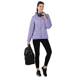 Bulk-Customizable Women's <b>Lightweight</b> Packable Hooded Puffer - Quilted Windproof Winter <b>Coat</b> - Product Image 6