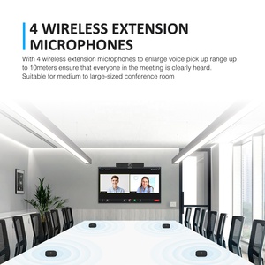 Hệ thống <span class=keywords><strong>camera</strong></span> phòng hội nghị với ai theo dõi khuôn mặt và theo dõi giọng nói 4K E PTZ <span class=keywords><strong>camera</strong></span> với 4 micro ngoài không dây - Product Image 3