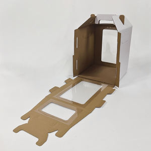 Boîte à gâteau carrée blanche personnalisée en carton recyclable résistant à la graisse de 10 pouces - Product Image 3