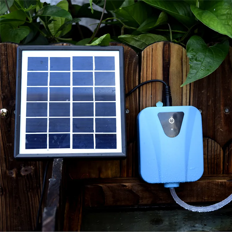 Solare Pompa di Aria acquario pesce solare pompa di aria mini Solar Powered pompe di Ossigeno Kit per Stagno e giardino