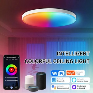 Lámpara de Techo Inteligente WiFi Tuya, 24W, 220V, RGB, Circular, Luz Ambiental, Control por Aplicación, Compatible con Alexa y Google Home, para Decoración del Hogar y Dormitorio - Product Image 2