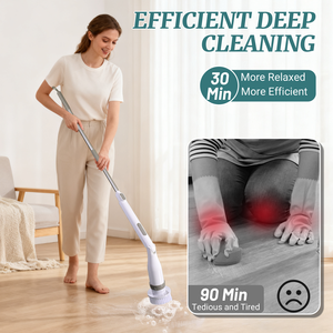Nettoyeur électrique rotatif sans fil, brosse de nettoyage en plastique avec raclette <span class=keywords><strong>Turbo</strong></span> Scrub, écologique, pour usage domestique, 6 en 1 - Product Image 2