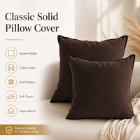 Housse de coussin de canapé pour salon, plusieurs tailles, couleur unie simple