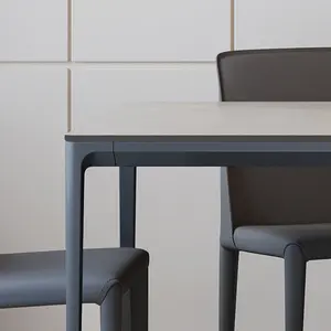Moderno vetro italiano europeo lussuoso 4 6 8 posti oro bianco gambe in alluminio Base tavolo da pranzo e sedia in marmo ristorante
