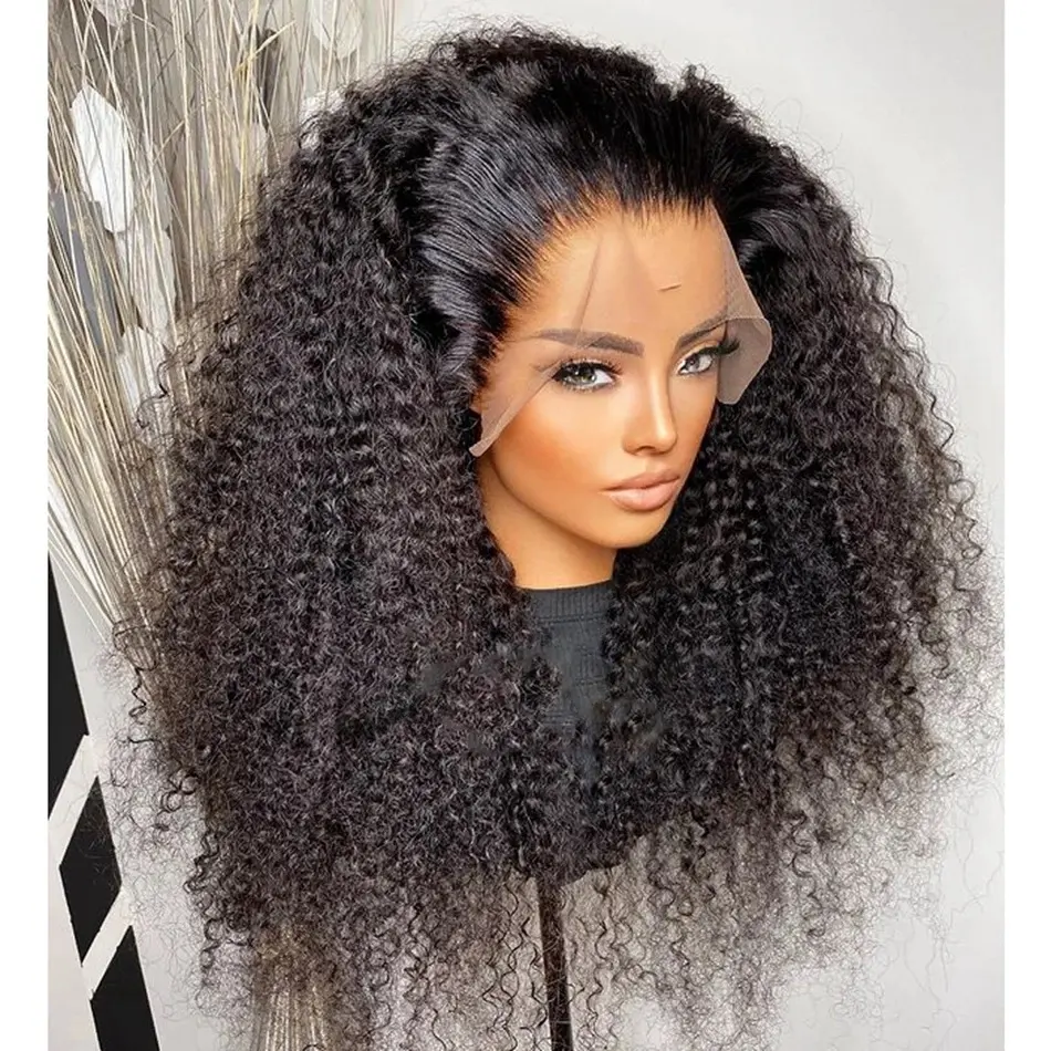 Perruques Afro Kinky Hair Human Hair Lace Front Brésilienne Vierge Cheveux Vendeur Très Complet Mongol Afro Kinky Curly Perruque pour Femmes Noires